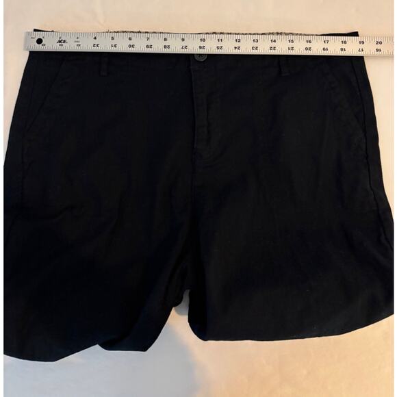 Caffe Marrakesh Black Flat Front Bermuda Casual Summer Stretch Shorts Size 16 - Picture 6 of 9